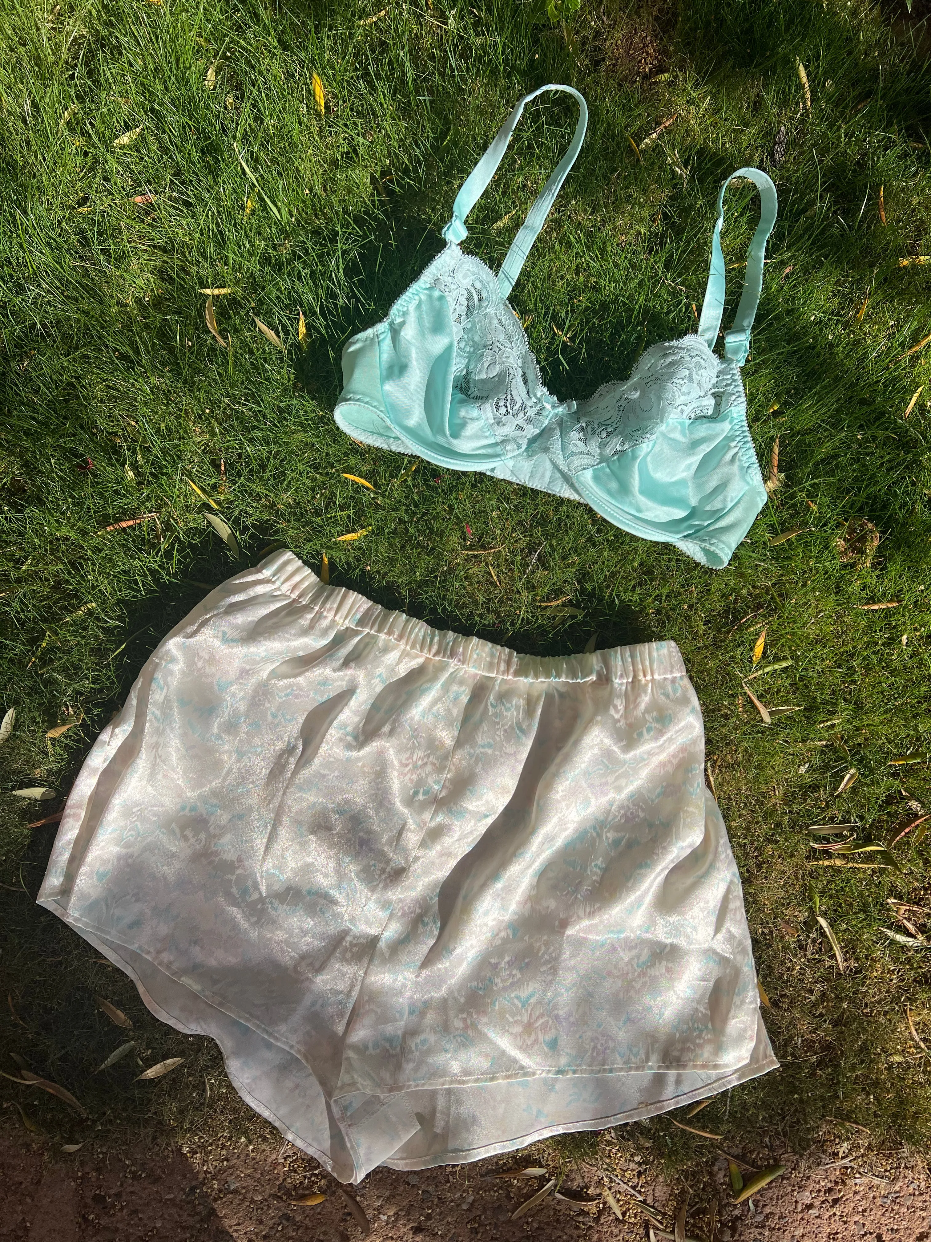 80’s Satin & Lace Set