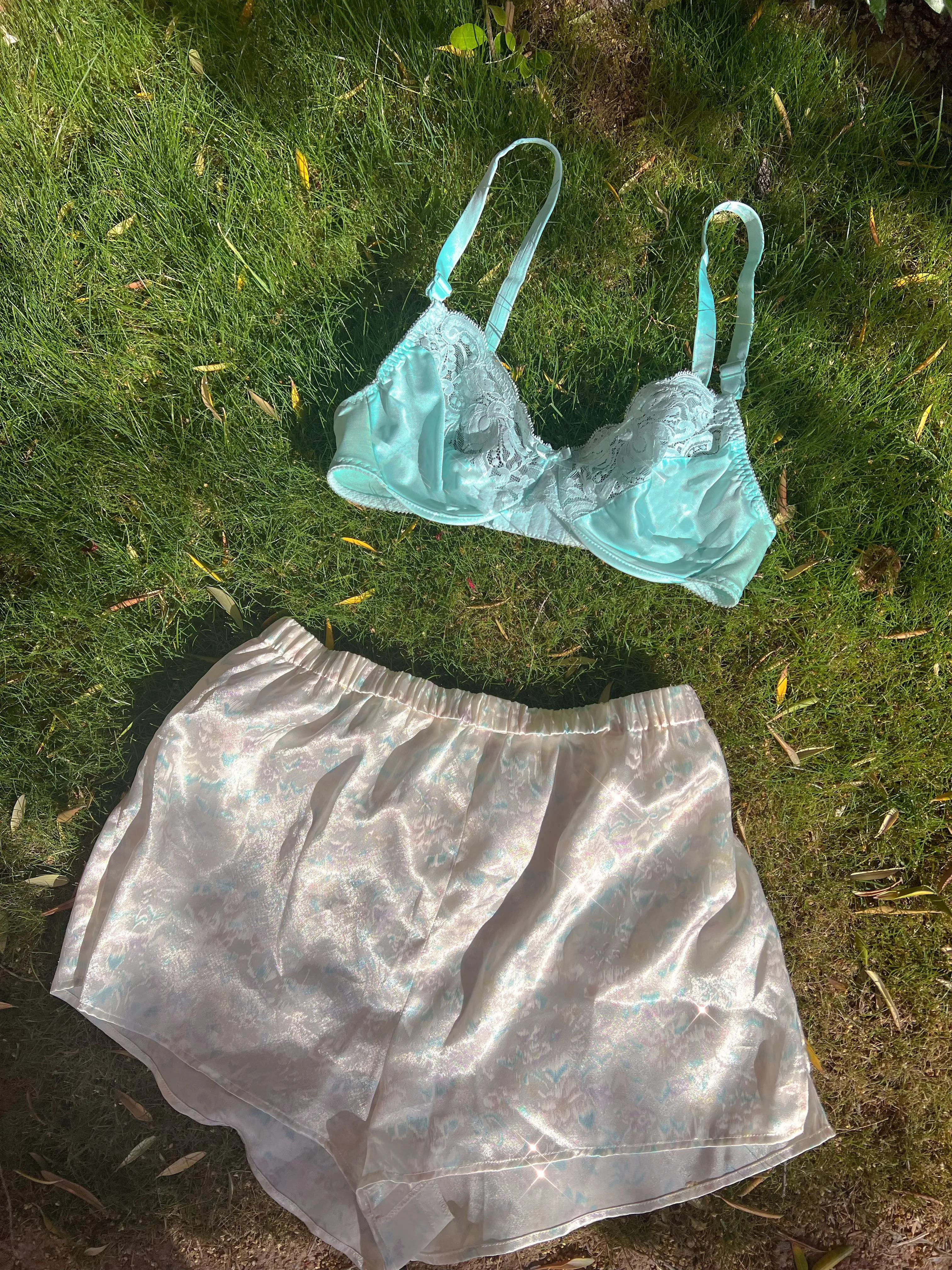 80’s Satin & Lace Set