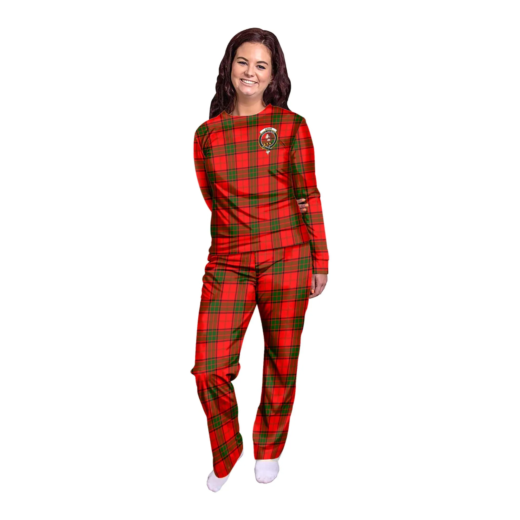 Adair Tartan Pajamas Family Set with Family Crest