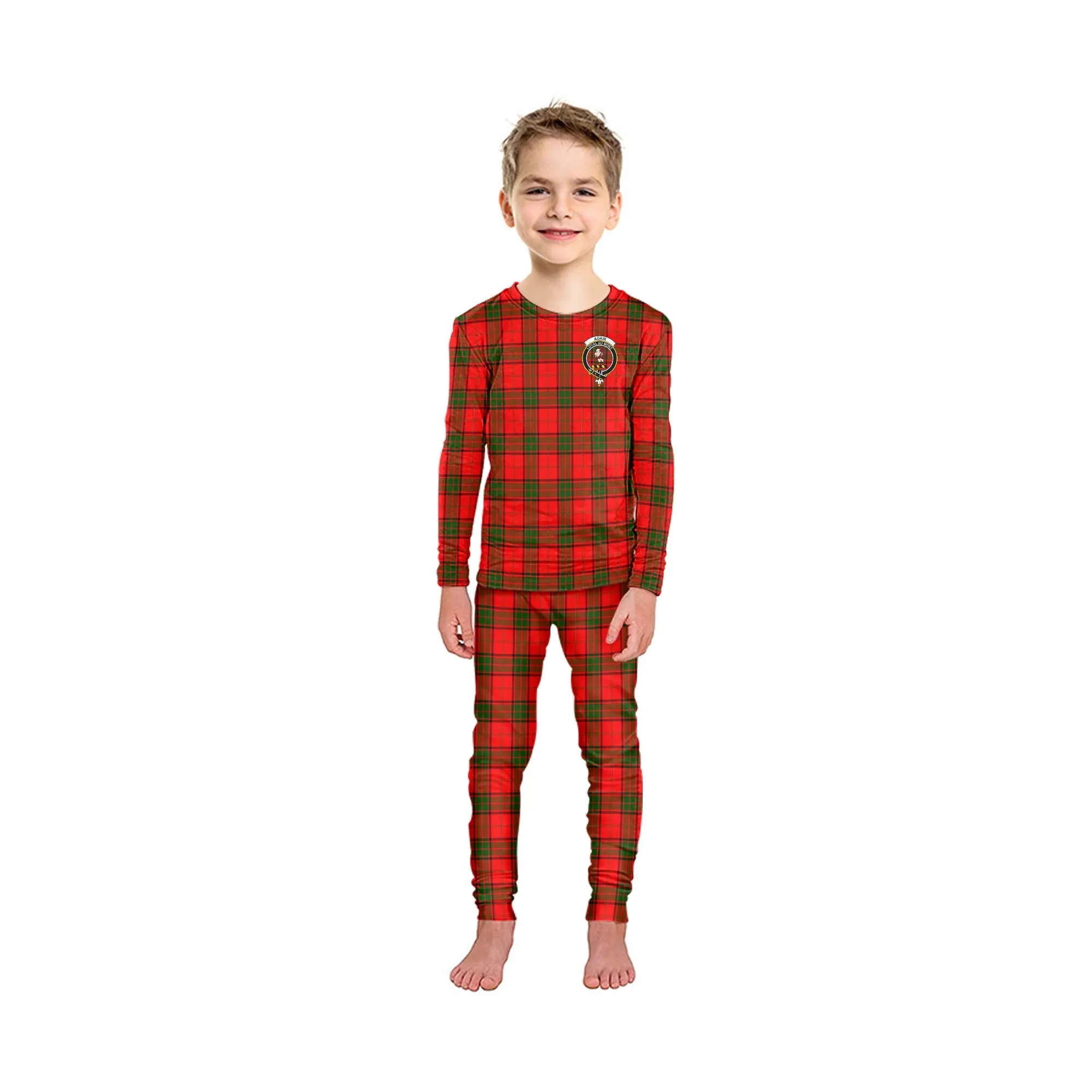 Adair Tartan Pajamas Family Set with Family Crest