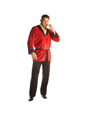 Adult Mens Red Smoking Jacket