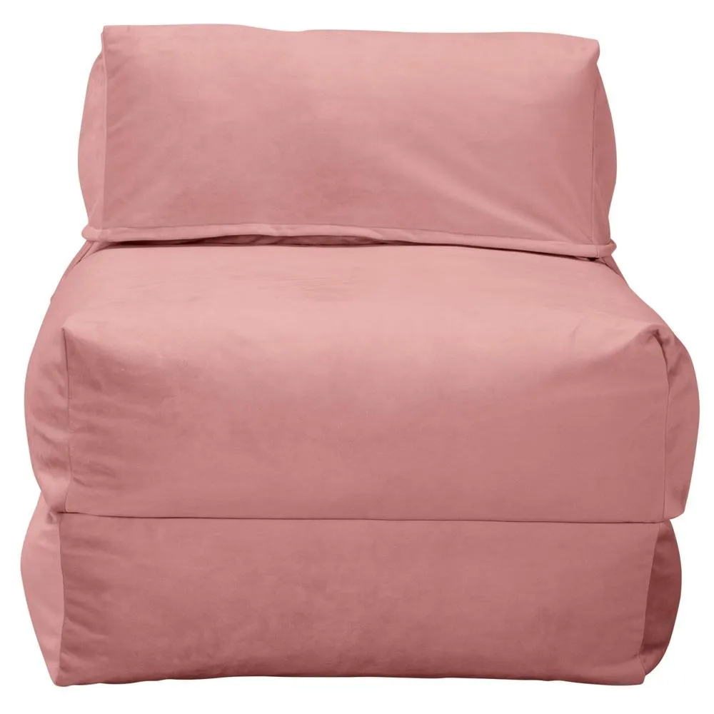 Avery Futon Chair Bed Single - Velvet Rose Pink