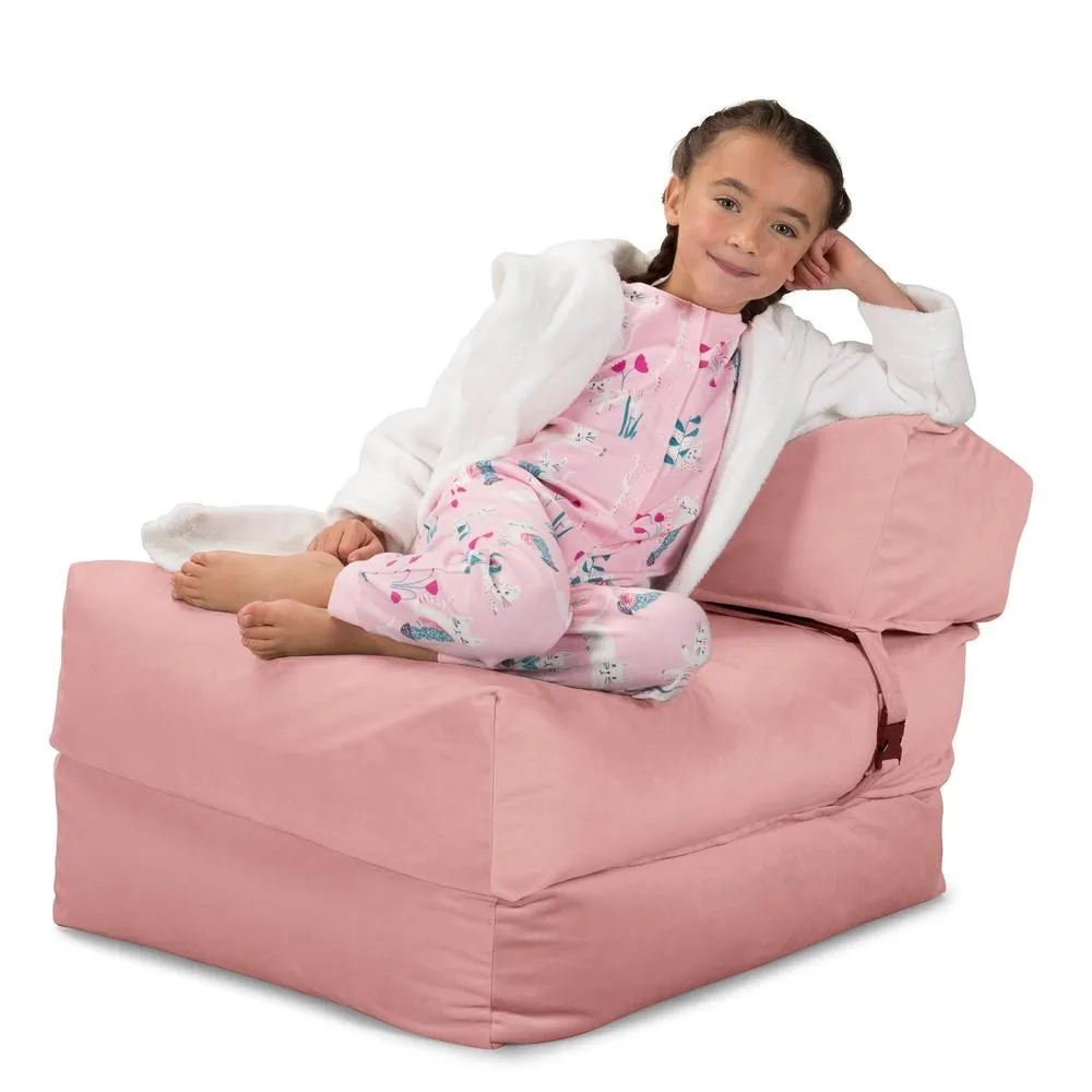 Avery Futon Chair Bed Single - Velvet Rose Pink