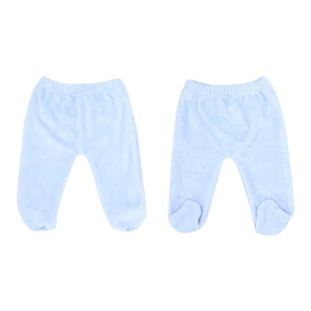 Baby Blue Long-Sleeved Velvet Hooded Pajama