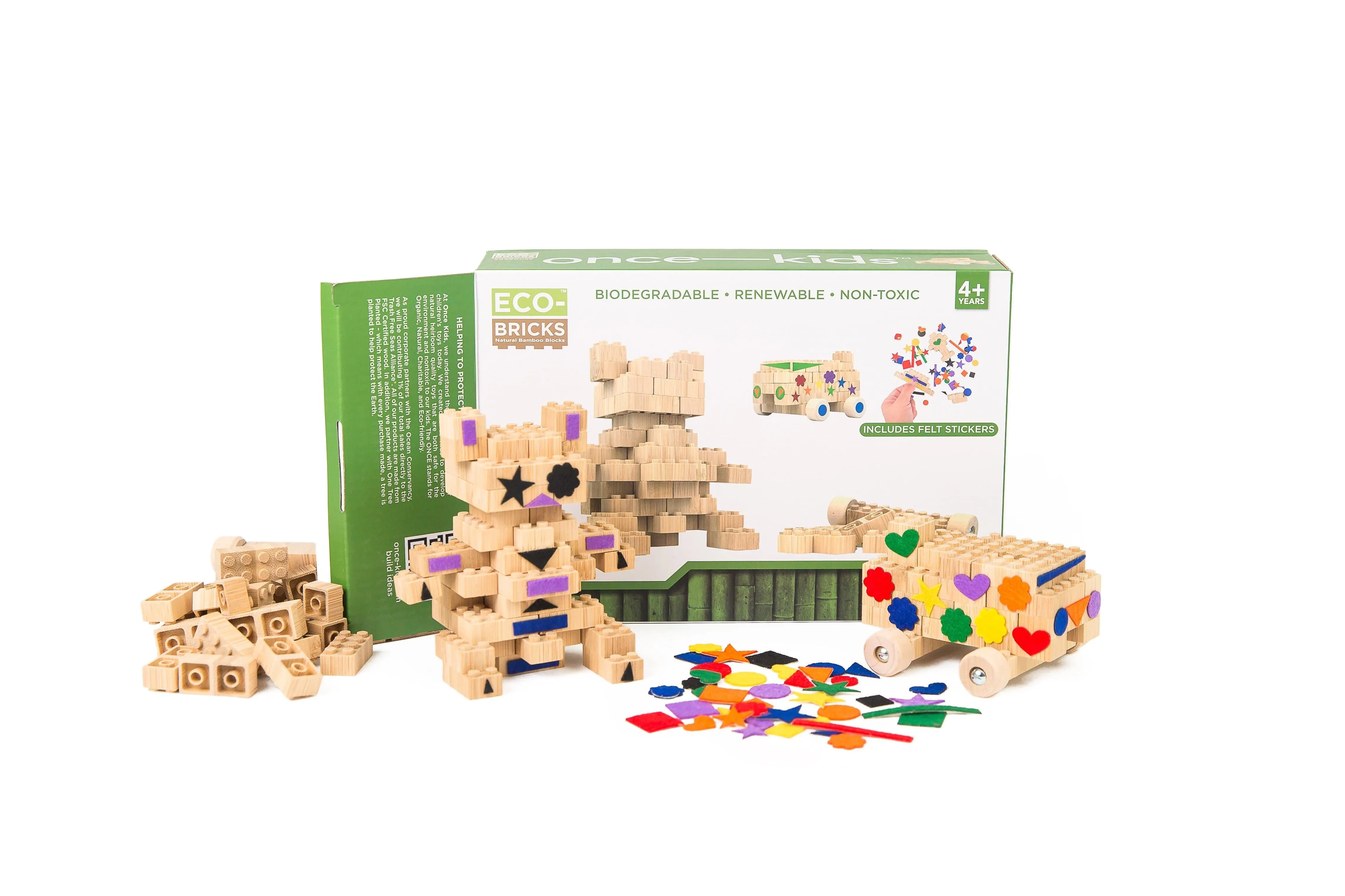 Bamboo Bricks Education Medium Set with Felt Stickers