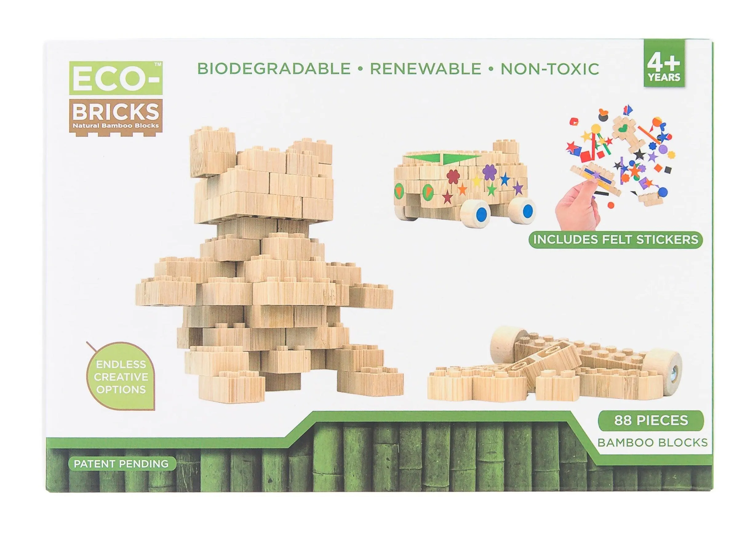 Bamboo Bricks Education Medium Set with Felt Stickers