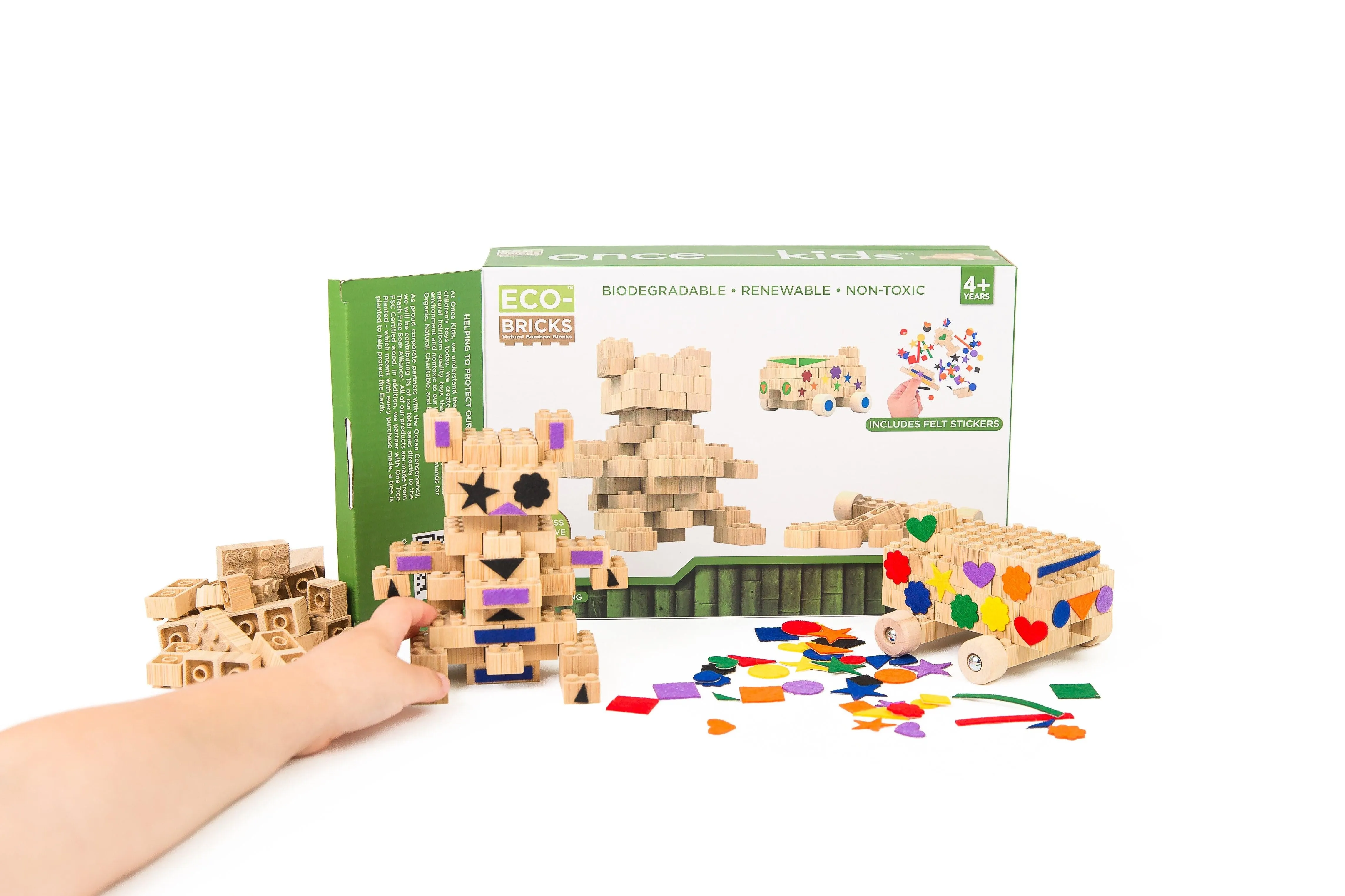 Bamboo Bricks Education Medium Set with Felt Stickers