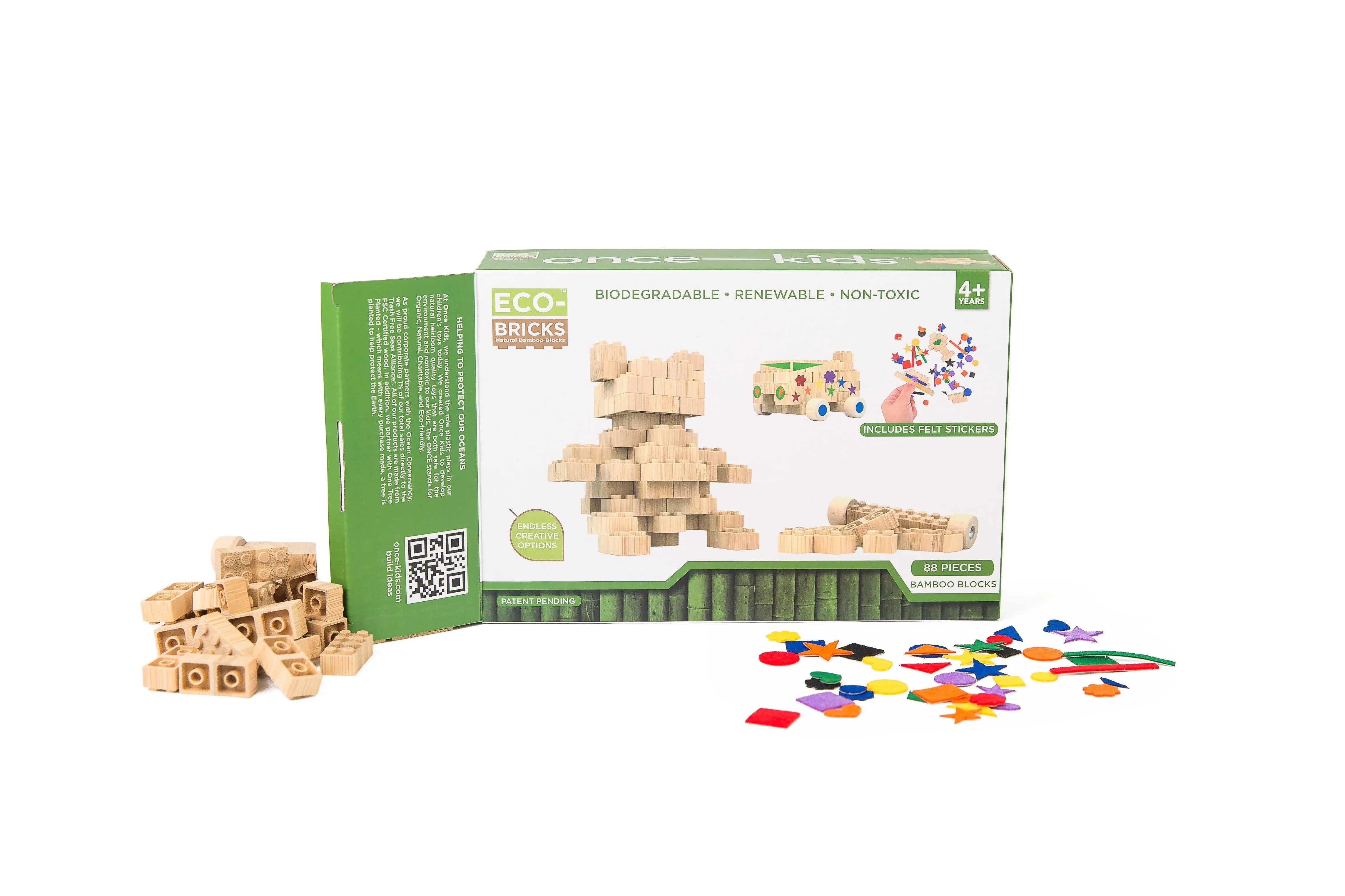 Bamboo Bricks Education Medium Set with Felt Stickers