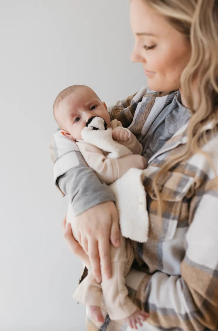 Bamboo Zip Pajamas | Ribbed Cream