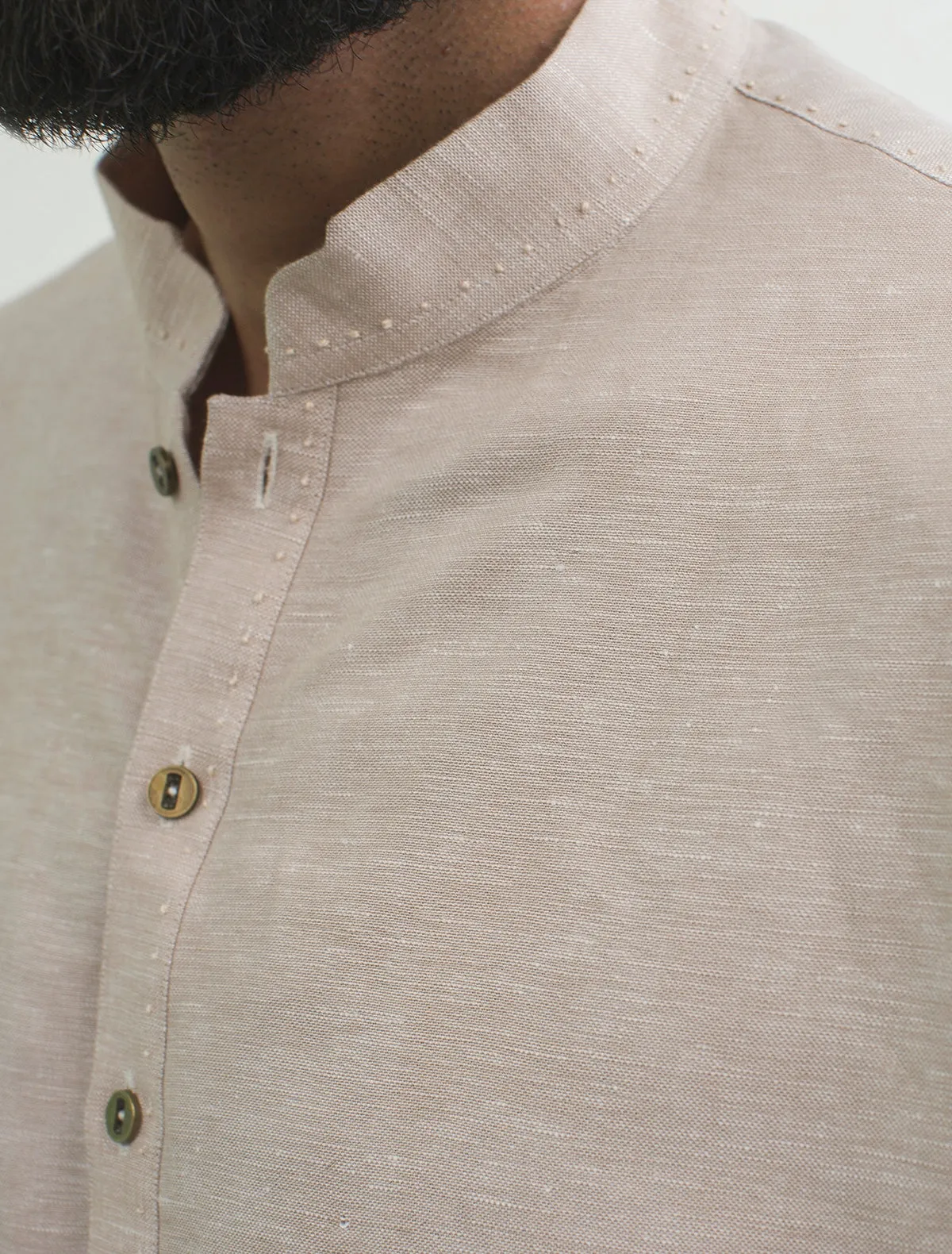 BEIGE LINEN KURTA PAJAMA