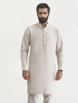 BEIGE LINEN KURTA PAJAMA