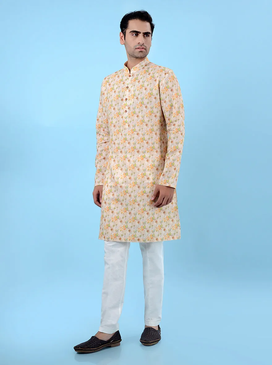 Beige Multi  Kurta Pajama | TULA