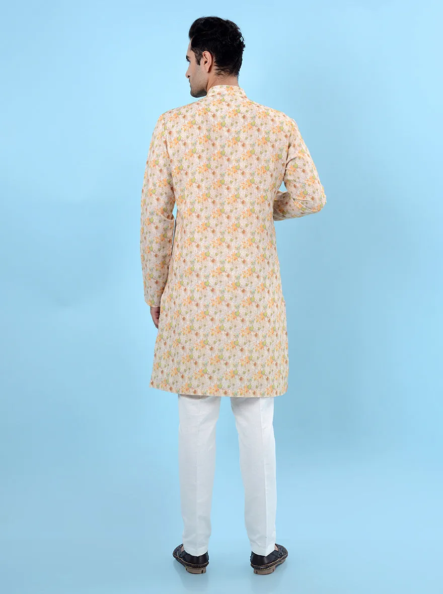 Beige Multi  Kurta Pajama | TULA