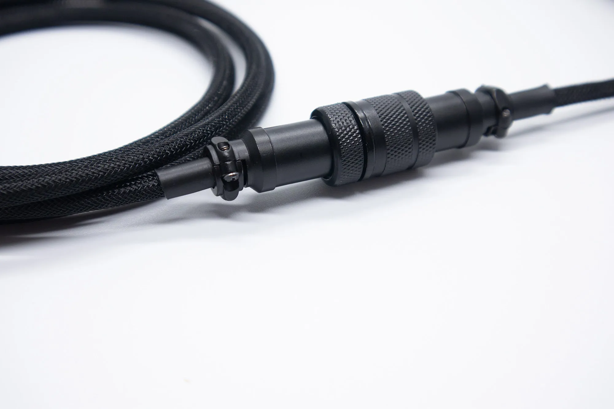 Blackout Coiled Aviator Custom Double Sleeved USB Cables