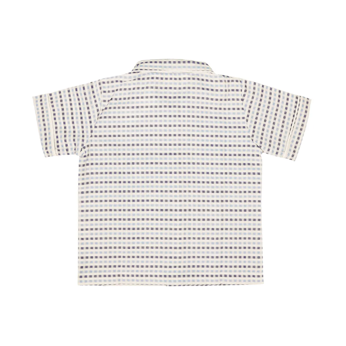 Blue & White Gaspard Short-Sleeve Buttondown Pajamas