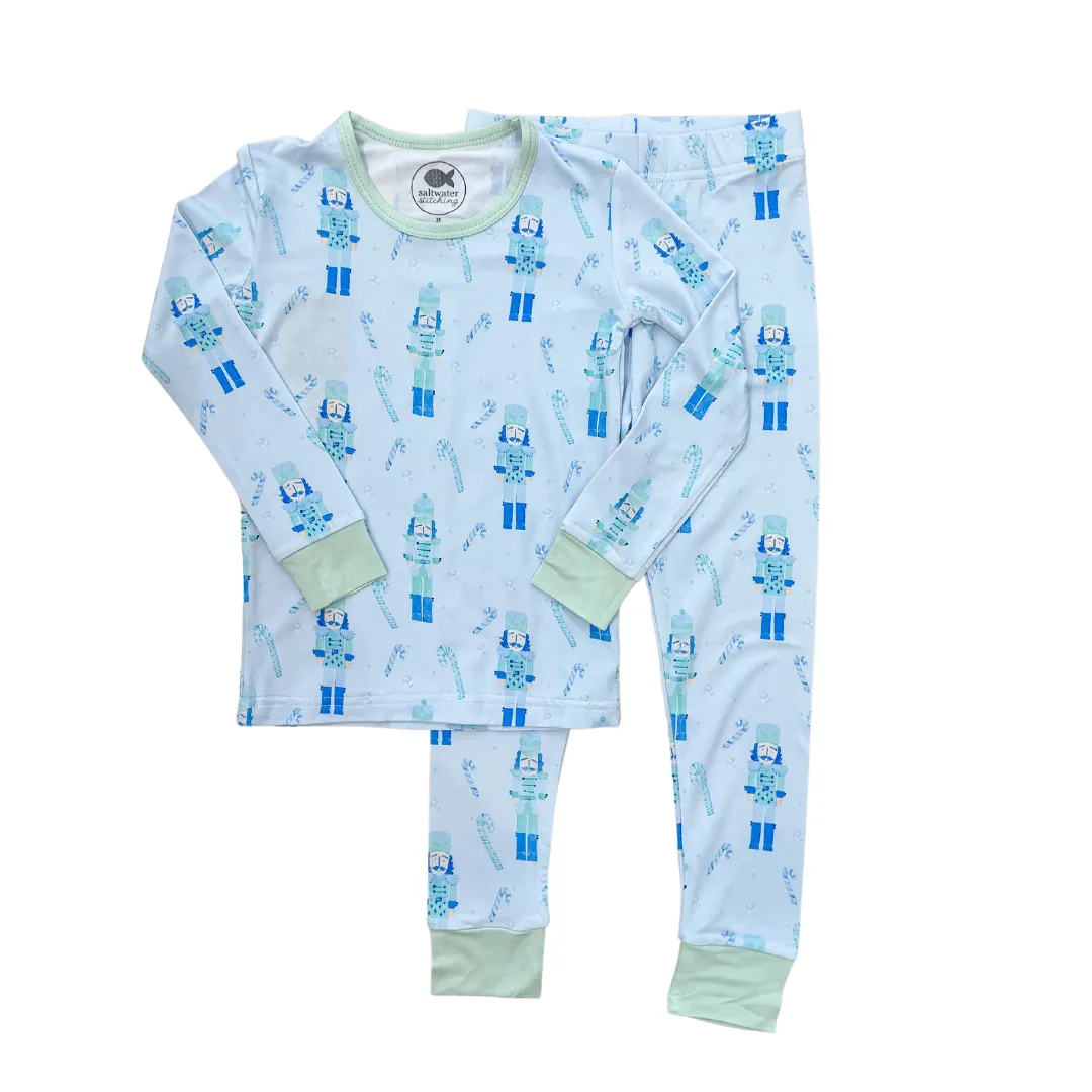 Blue Nutcracker Two Piece Pajama Set