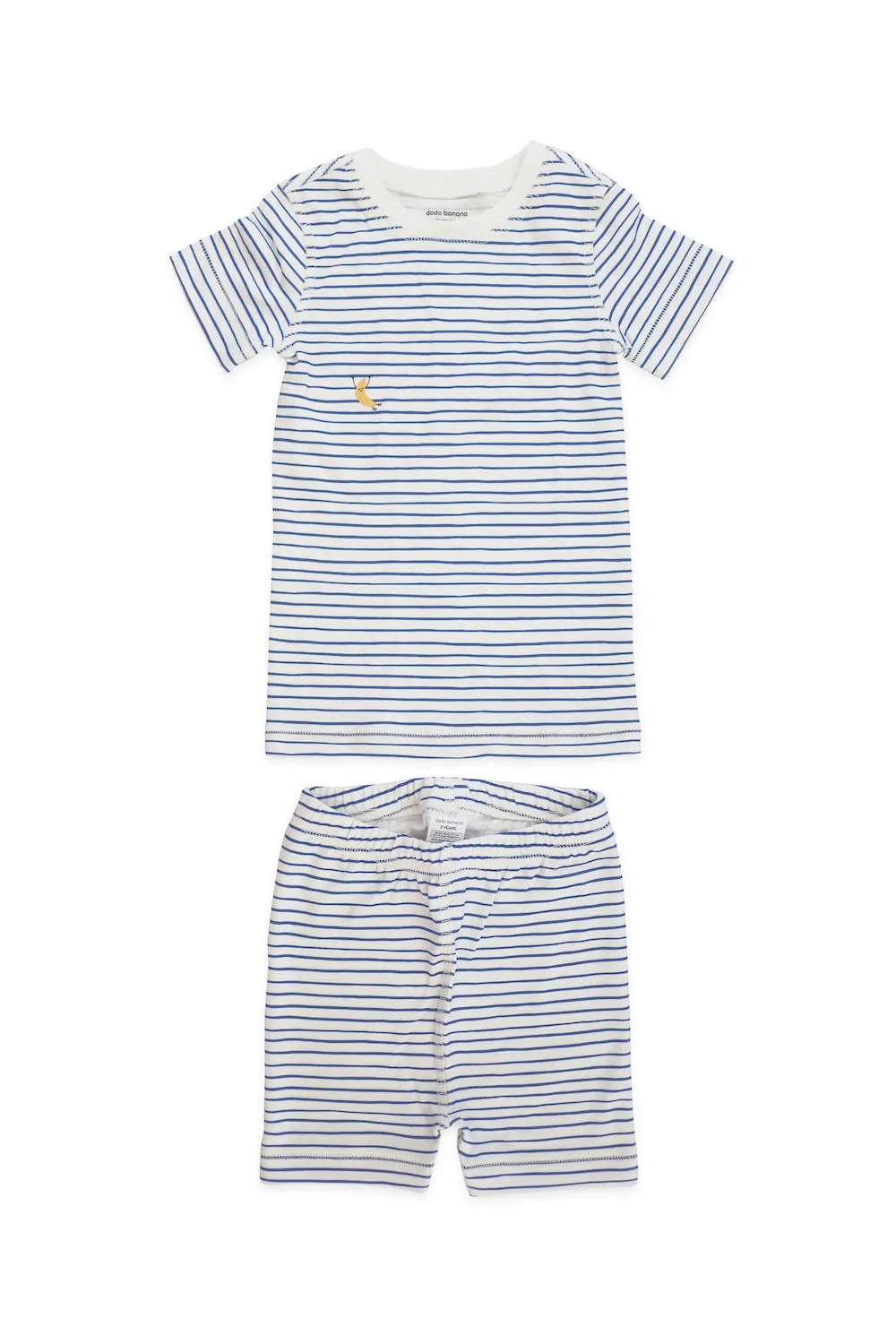 Blue Stripe Organic Pima Cotton Shorts Pajama Set