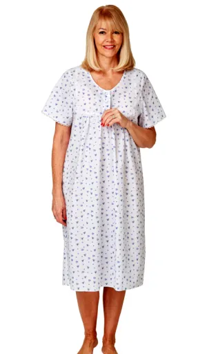 Blue Sweetheart Short Sleeve Nightdress - Marlon