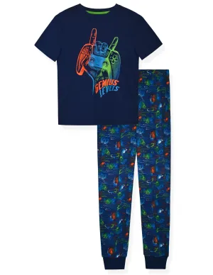 Boys 2-Piece Short-Sleeve Jersey Pajama Pants Set- Gamer.