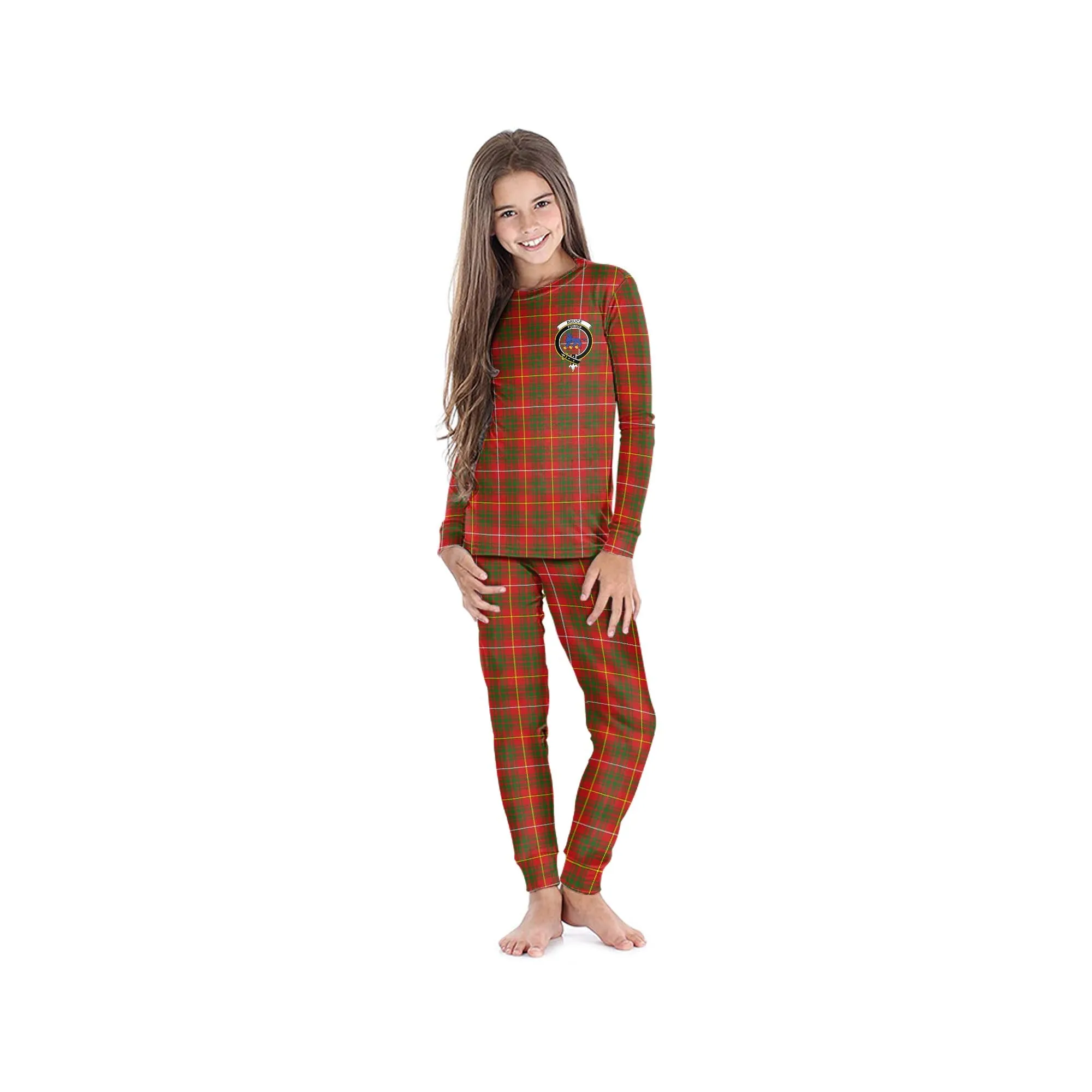 Bruce Modern Tartan Pajamas Family Set with Family Crest