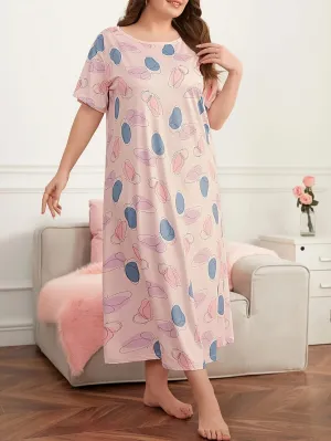 Butterfly Dreams Women's Plus Elegant Butterfly Print Nightdress