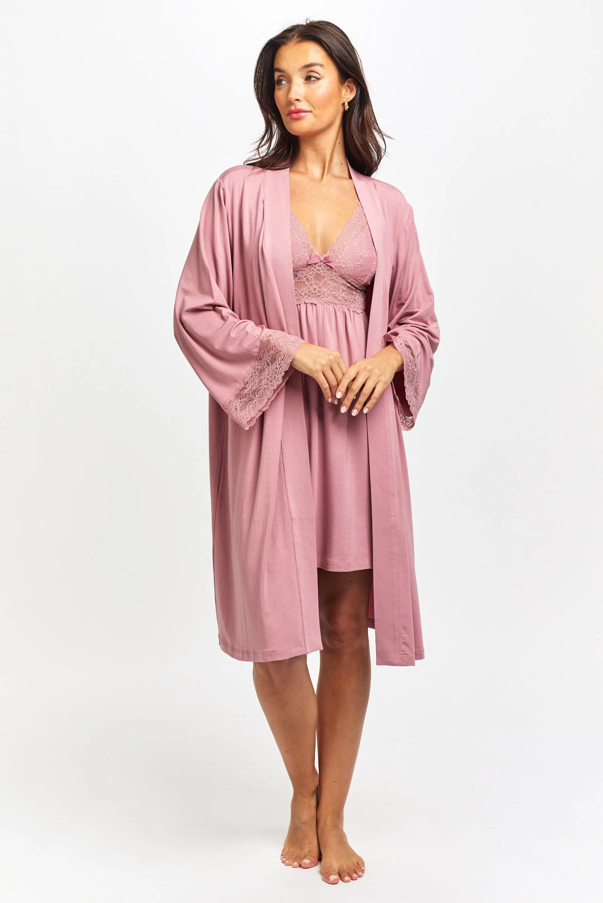 Butterfly Short Nightdress Mulberry