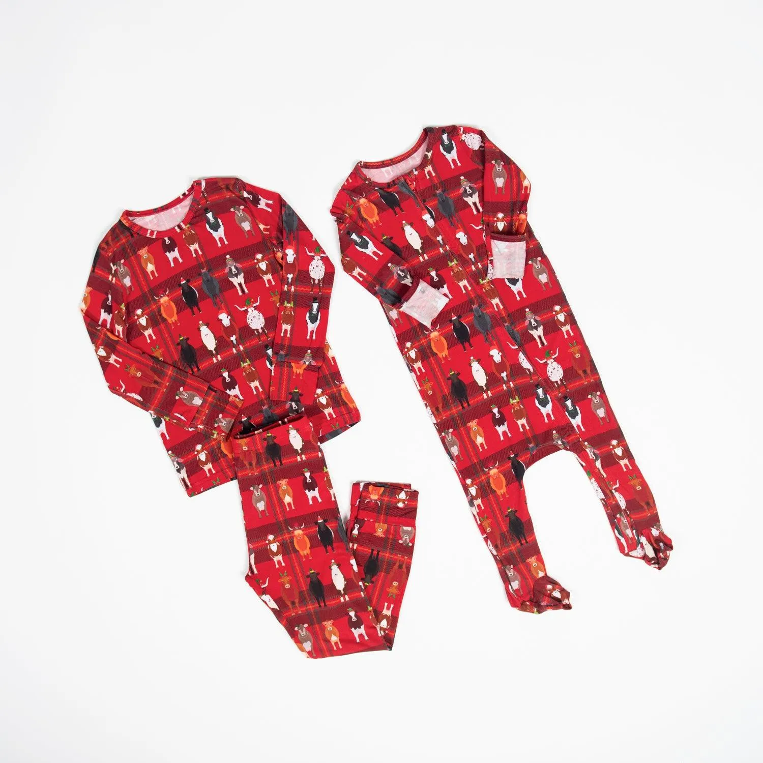 Christmas Cow Baby Bamboo Pajamas