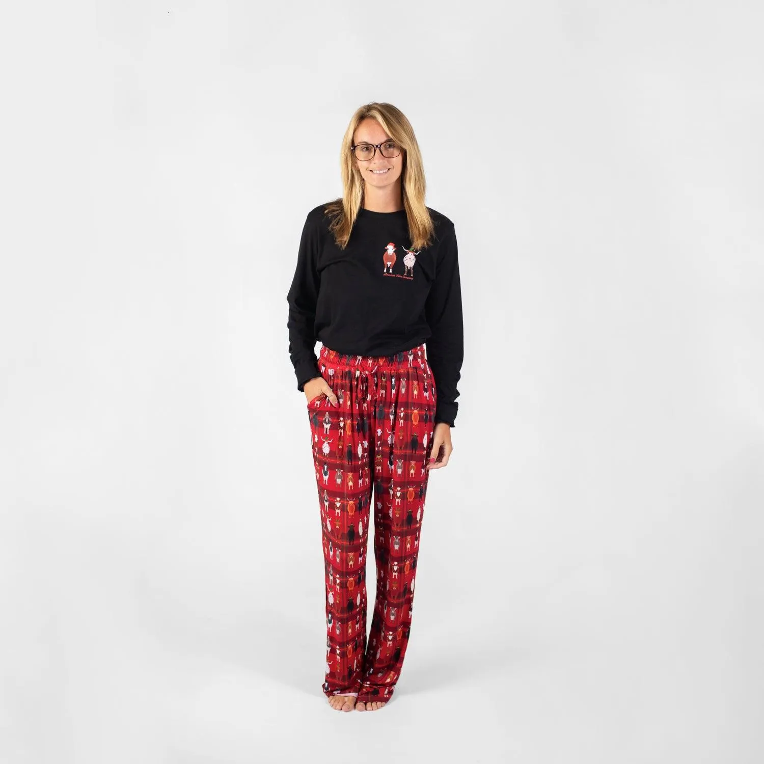 Christmas Cow Bamboo Pajama Pants