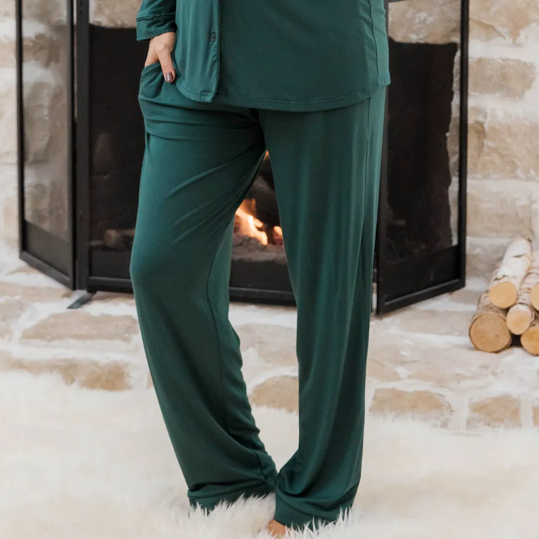 Clea Bamboo Long Sleeve Pajama Set | Evergreen