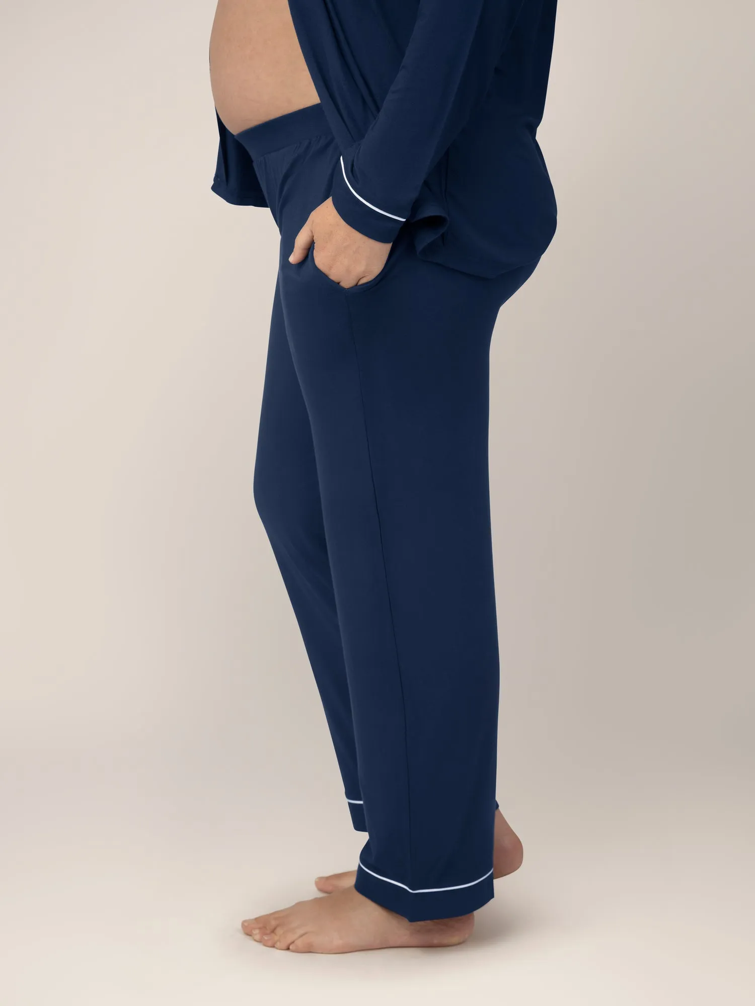 Clea Bamboo Long Sleeve Pajama Set | Navy