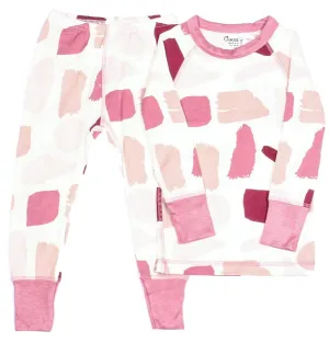 Coccoli Pink Abstract Modal L/S 2pc Pajama Set