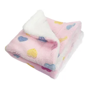 Colorful Hearts Pink Ultra Plush Dog Blanket