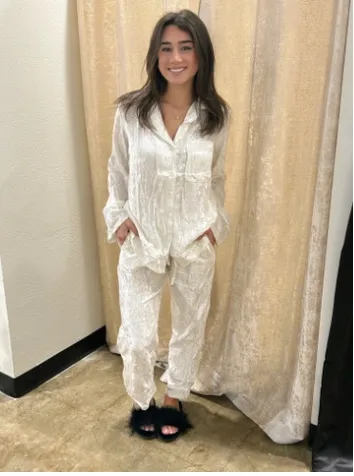 Crushed Velvet Pajama Set