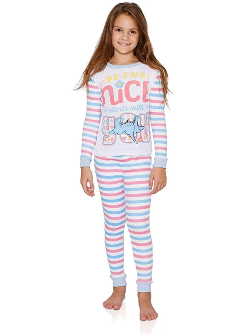 Dr. Seuss Cat in The Hat Check Meowt Girls Cotton Pajama Set