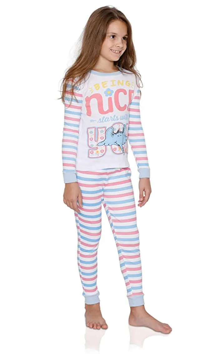 Dr. Seuss Cat in The Hat Check Meowt Girls Cotton Pajama Set