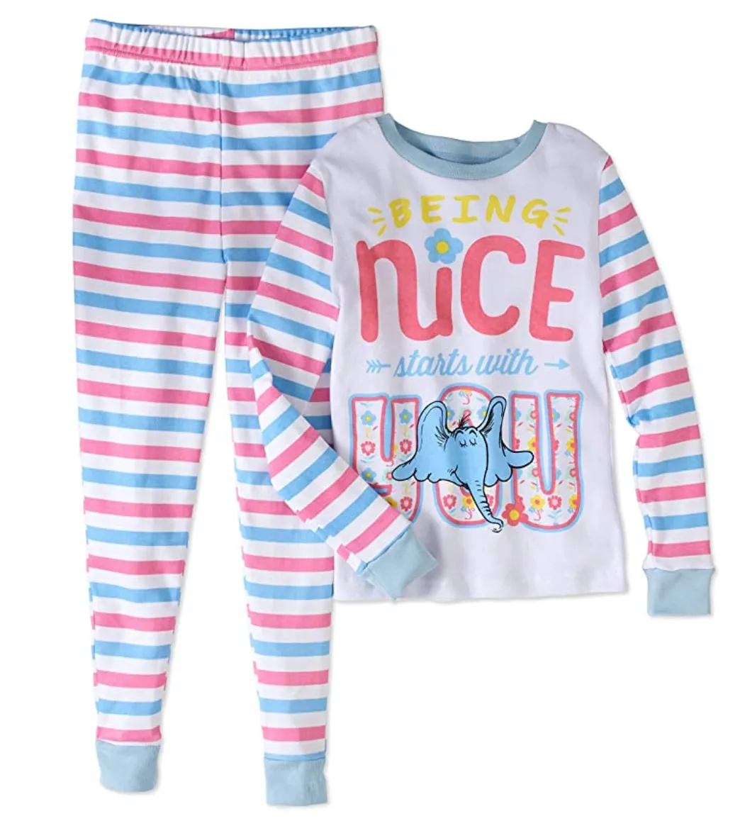 Dr. Seuss Cat in The Hat Check Meowt Girls Cotton Pajama Set