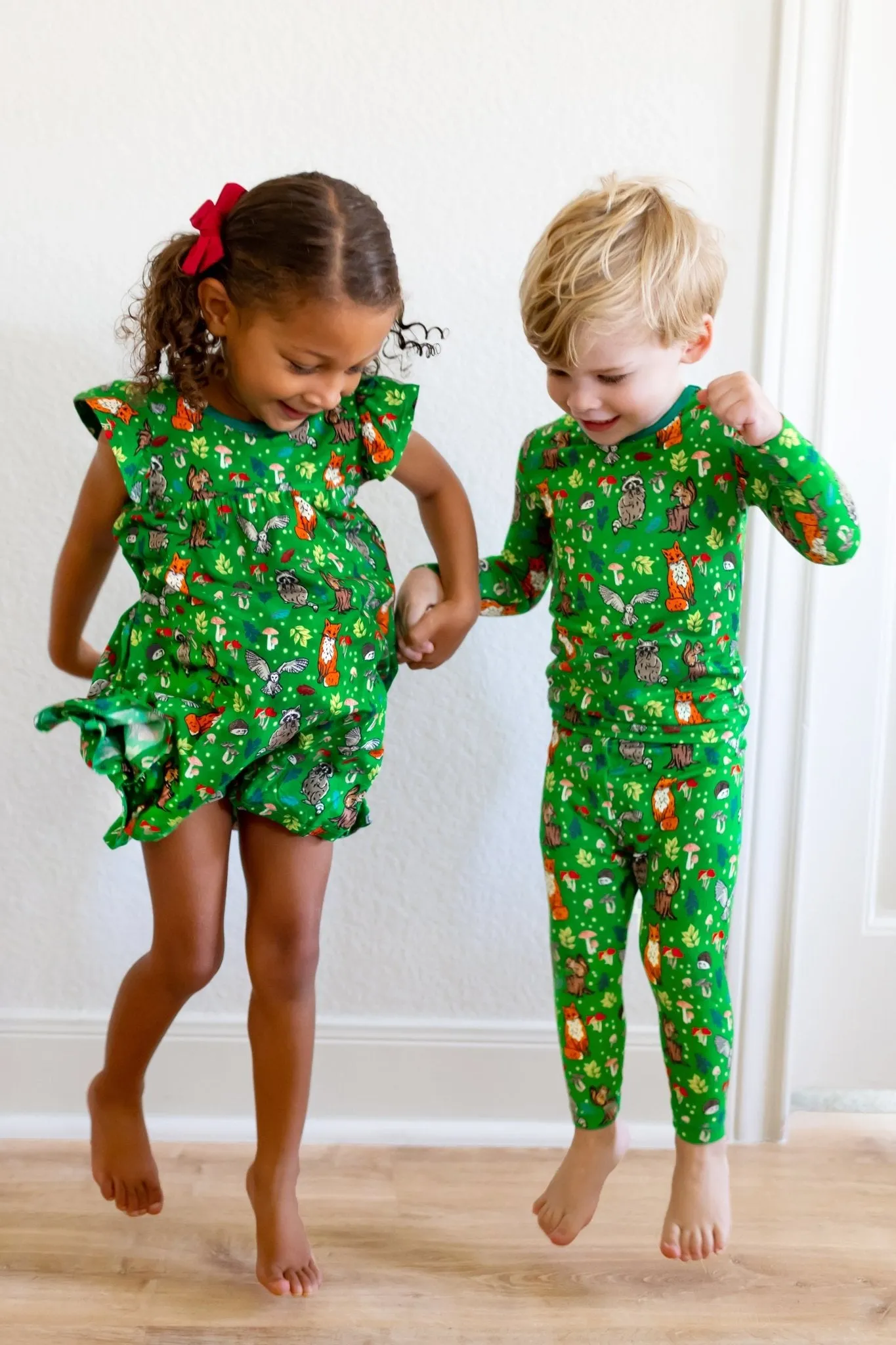 Enchanted Forest Woodland Animals Long Sleeve Pajama Set (12M-12Y)