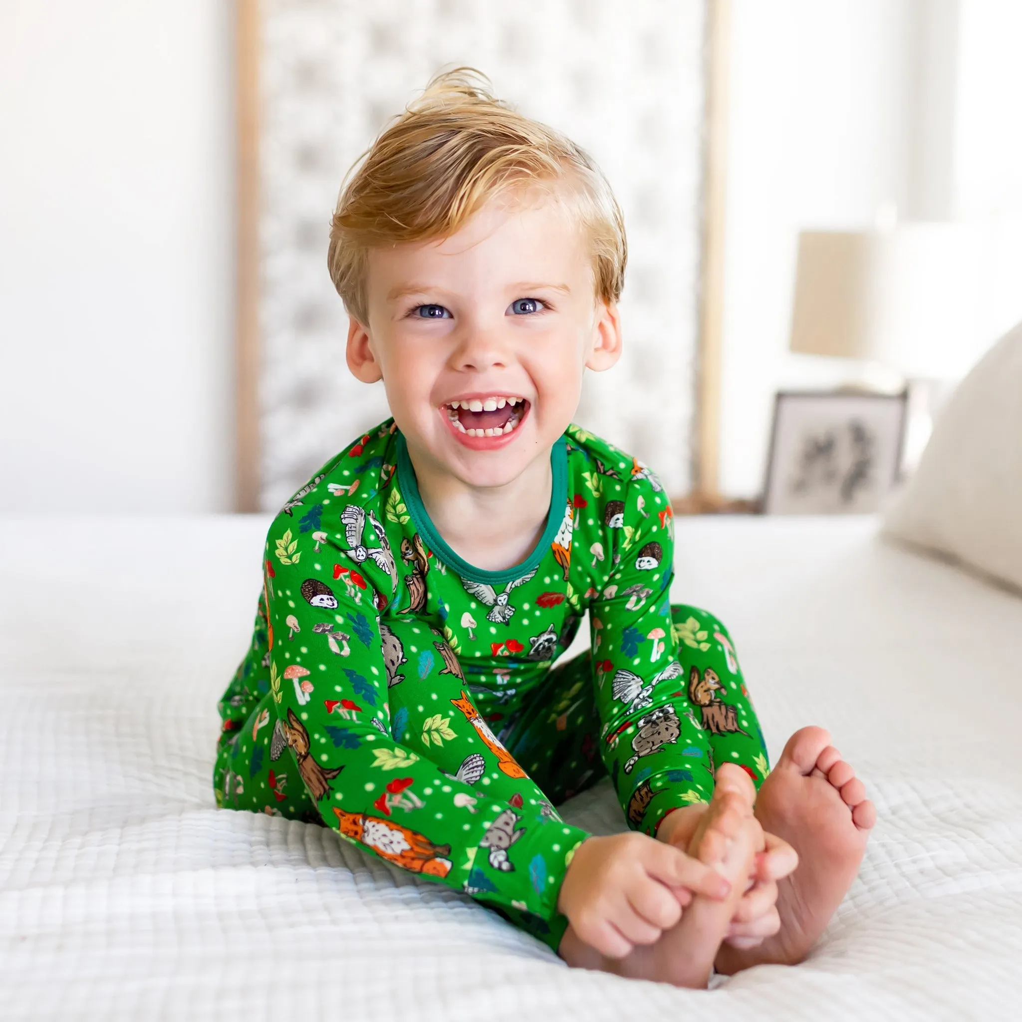 Enchanted Forest Woodland Animals Long Sleeve Pajama Set (12M-12Y)