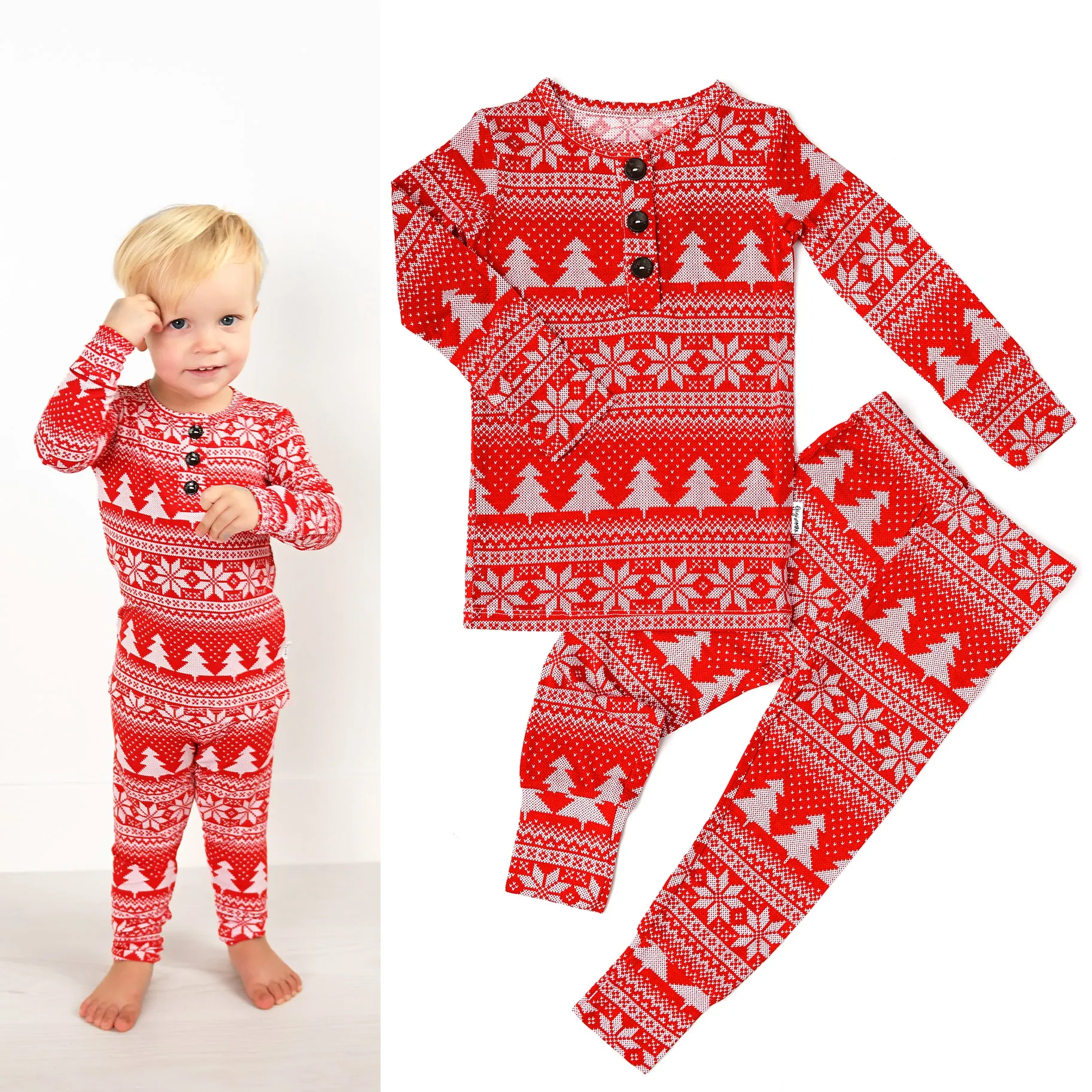 Gigi and Max Clark Christmas Sweater 2pc Pajama Set