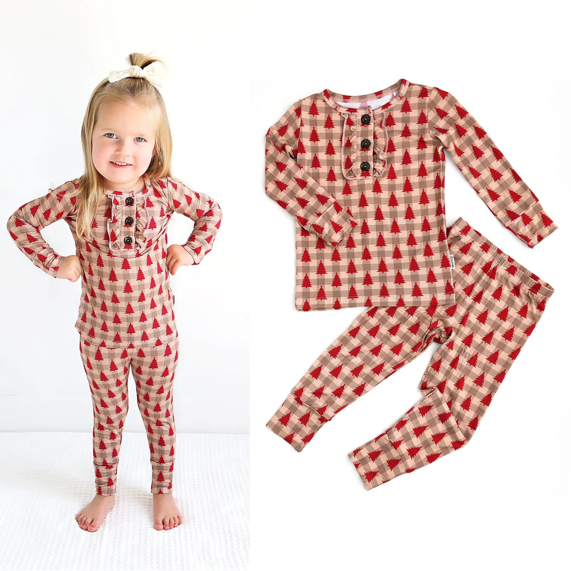 Gigi and Max Francis Ruffle 2pc Pajama Set