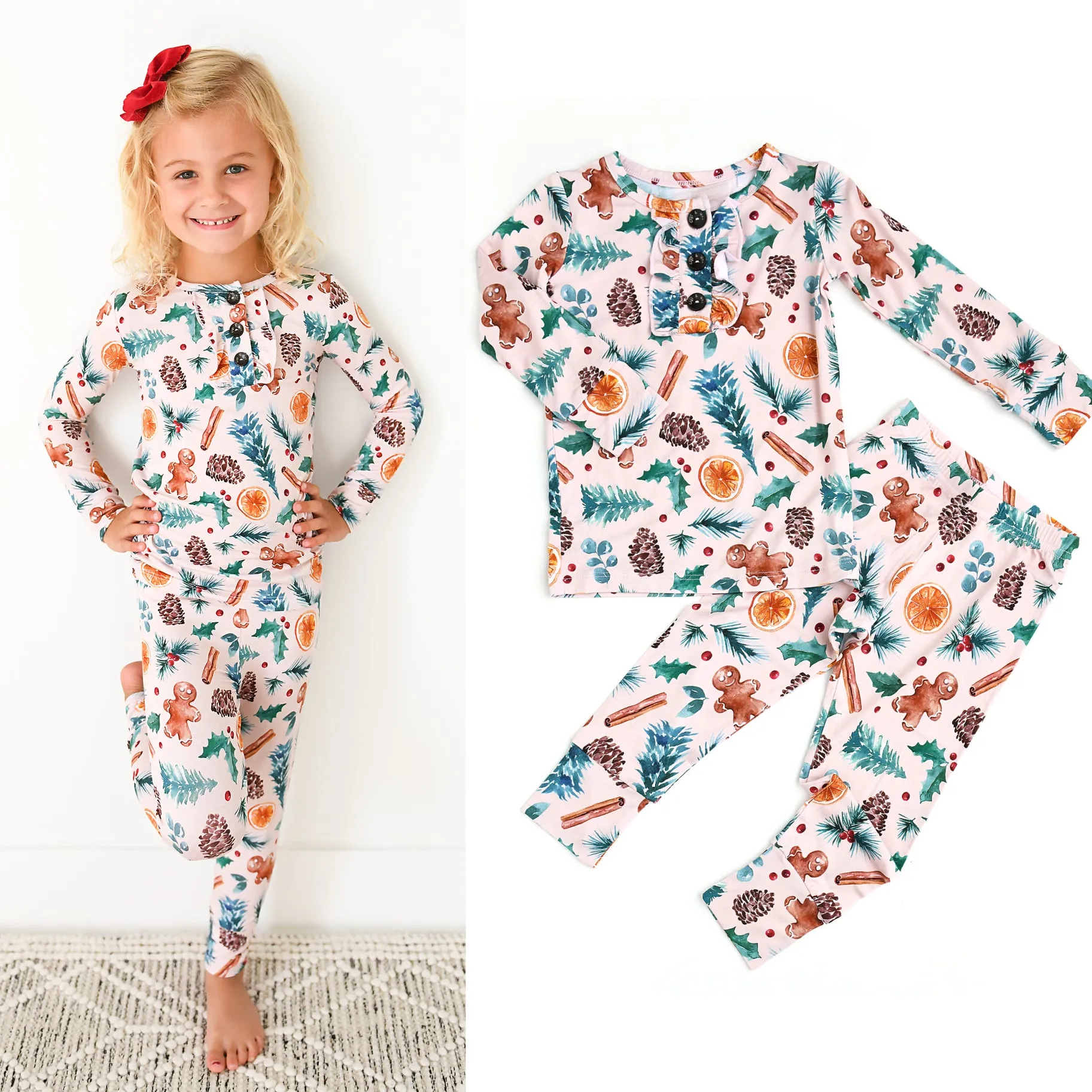 Gigi and Max Ginger Ruffle 2pc Pajama Set