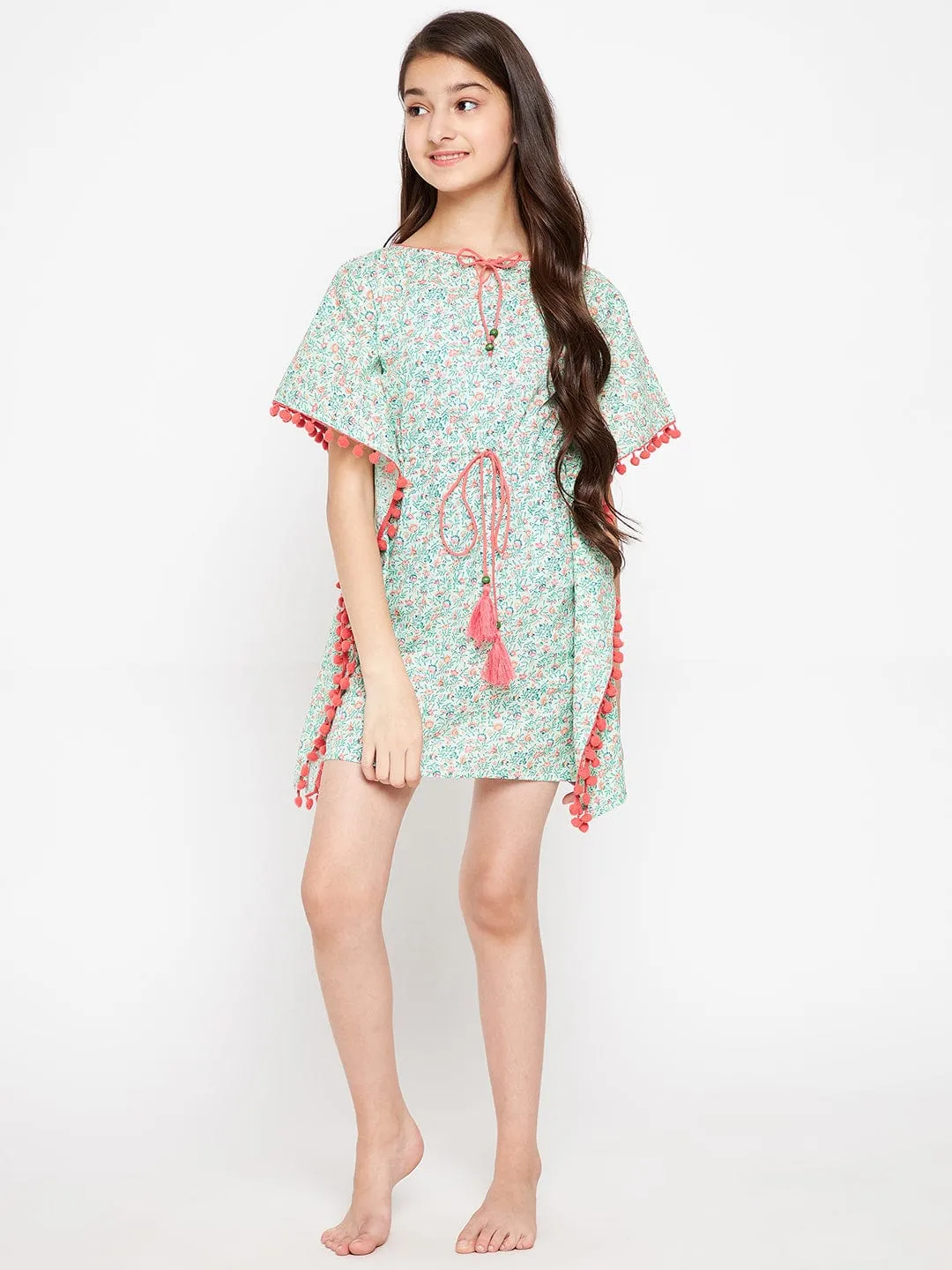 Green Blossom Kaftan Nightdress