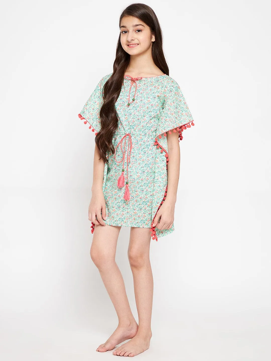 Green Blossom Kaftan Nightdress