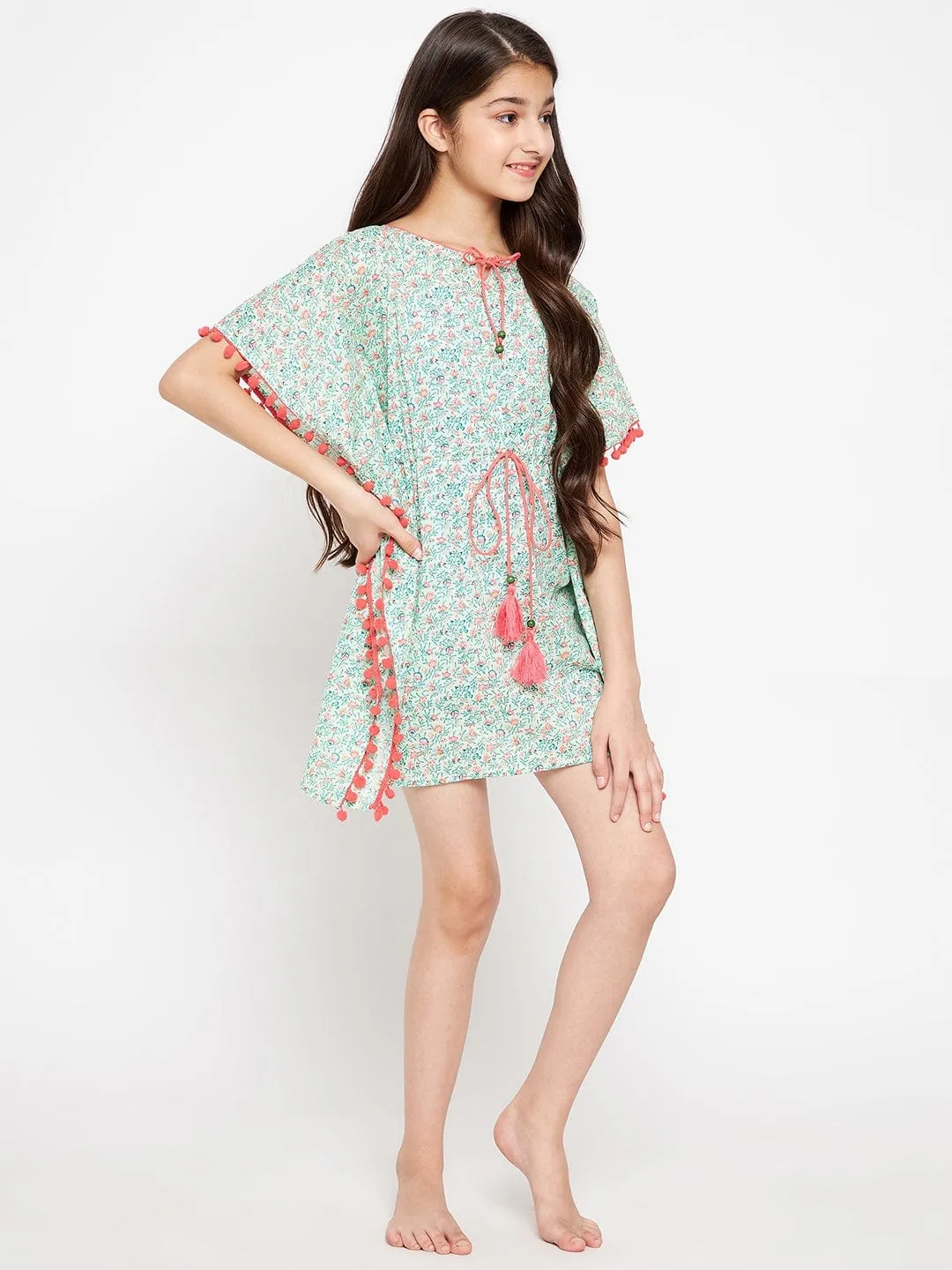 Green Blossom Kaftan Nightdress