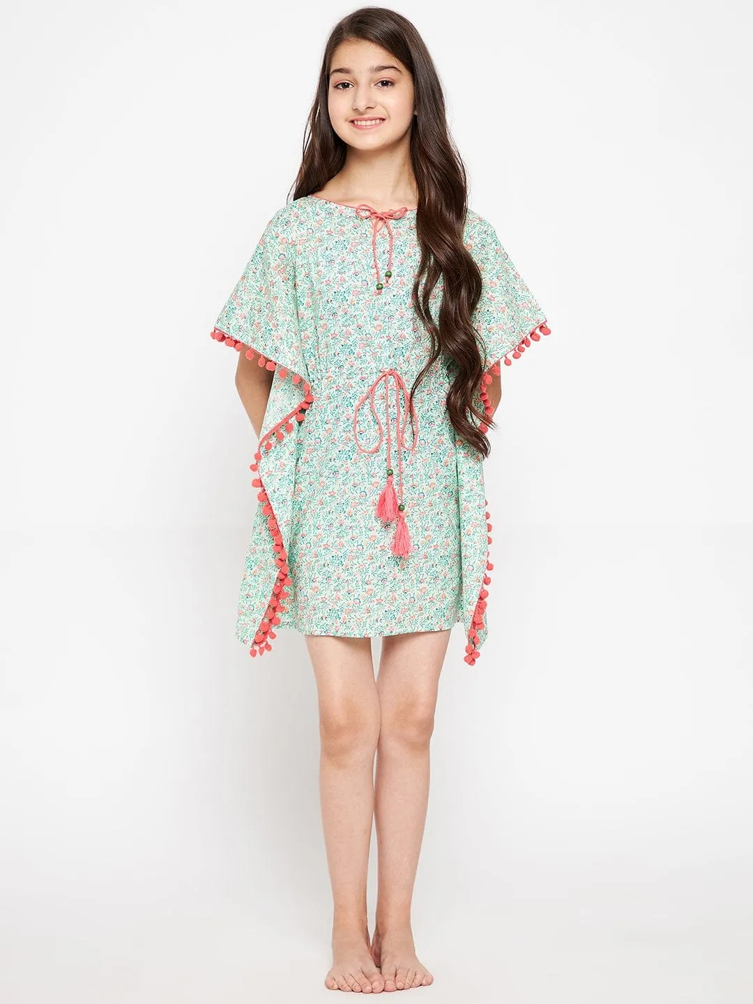 Green Blossom Kaftan Nightdress