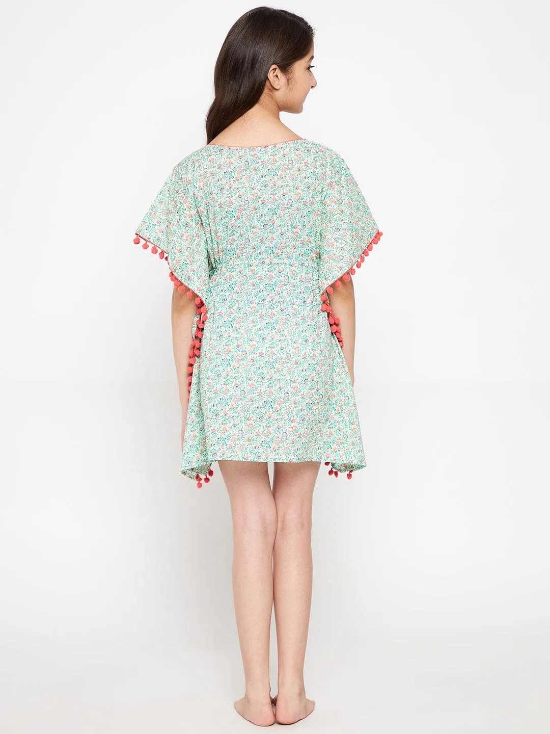 Green Blossom Kaftan Nightdress