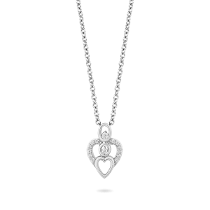 Hallmark Fine Jewelry Mother and Child Pendant in Sterling Silver with 1/10 Cttw of Diamonds