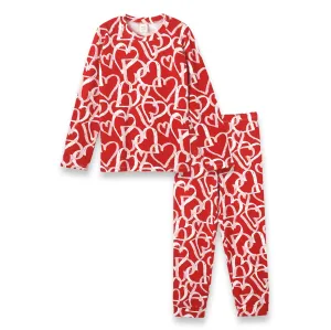 Happy Hearts Girl's Valentine Bamboo Pajama Set