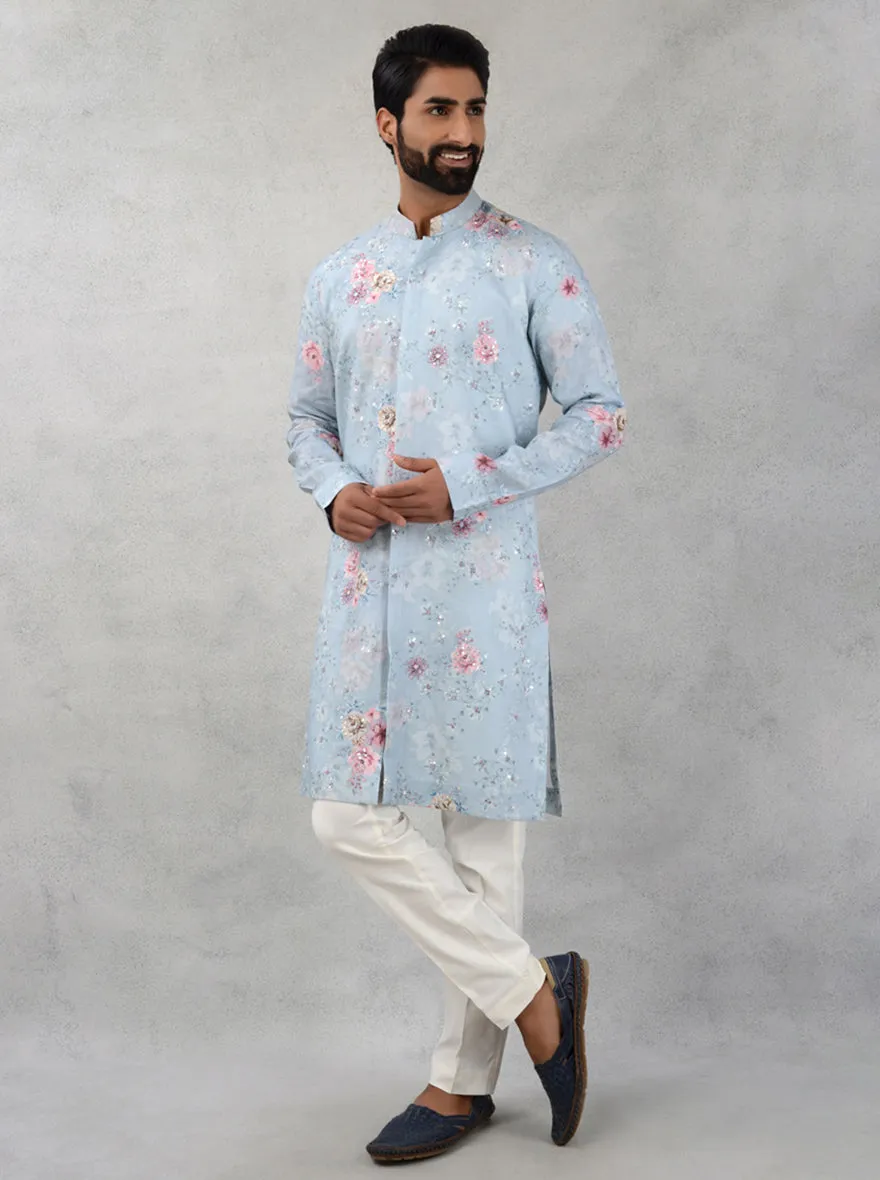 Ice Blue Kurta Pajama | TULA