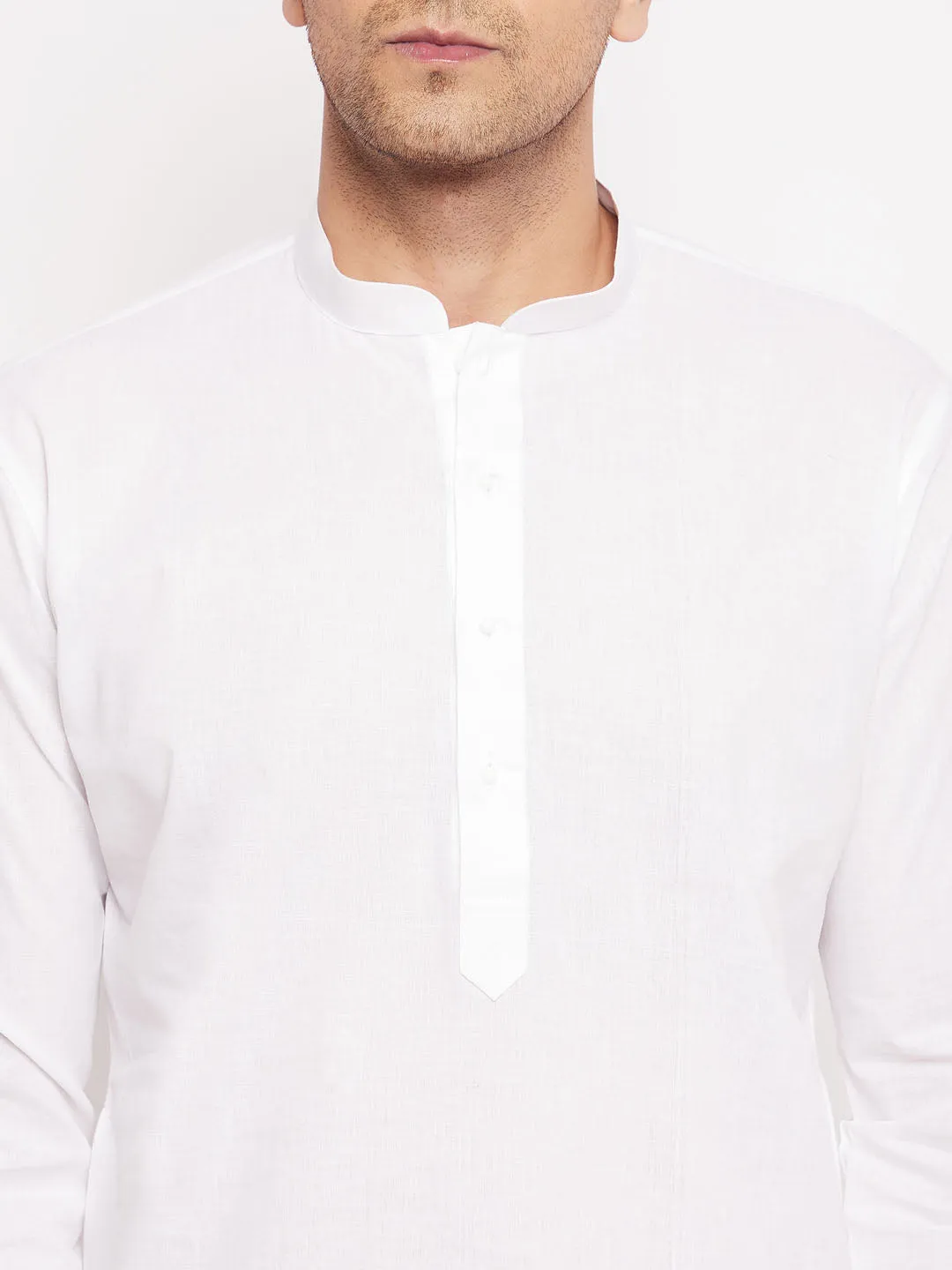 Jashvi Men's White Kurta And Pajama Set